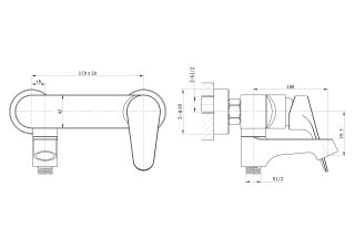 Смеситель для ванны Wonzon & Woghand Balance WW-053101-CR хром
